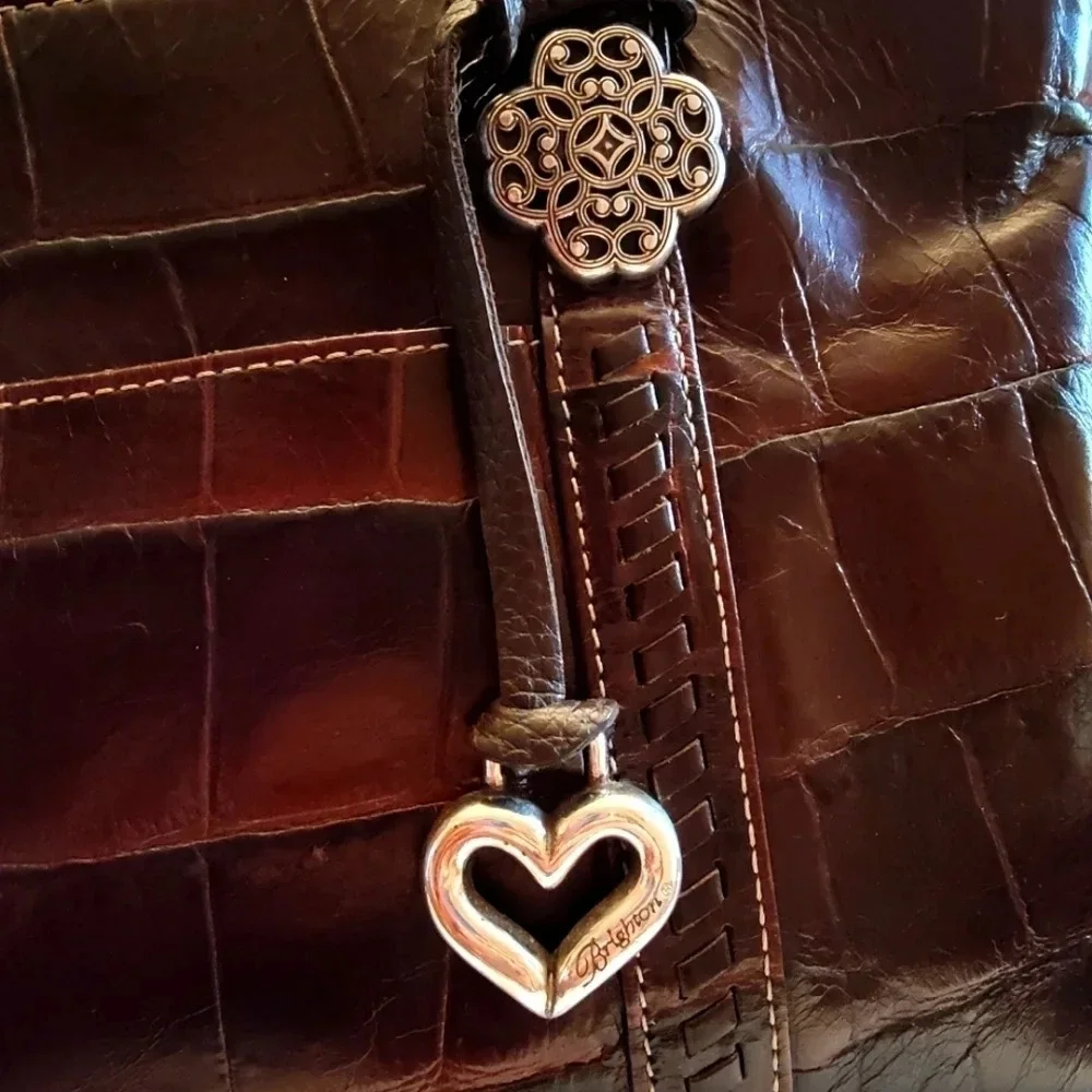 Brighton Croco Short Tote Bag EUC ❤️ - Picture 2 of 15